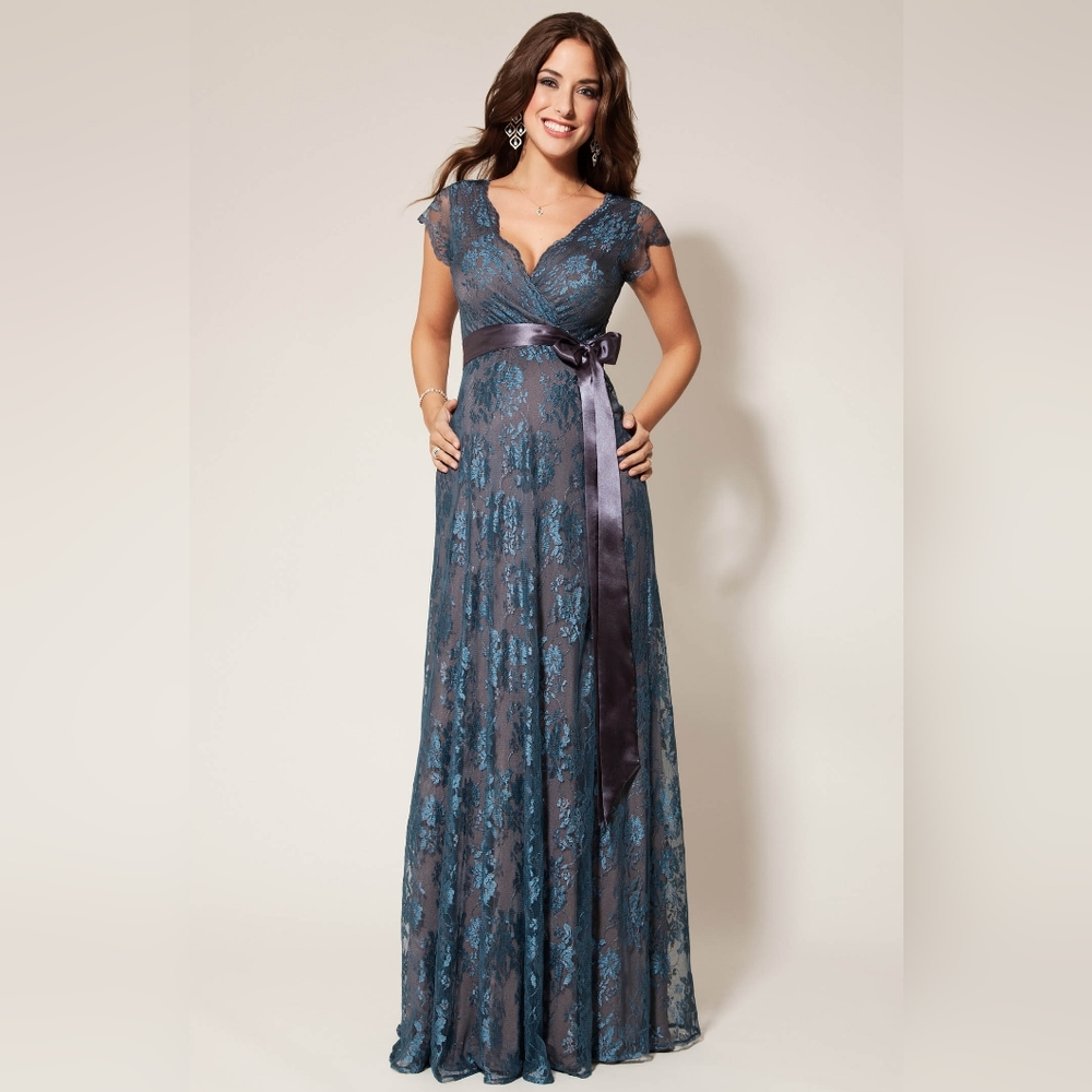 Tiffany Rose Maternity "Eden" Gown Long, Caspian Blue, US Size 10-12 (UK 4)